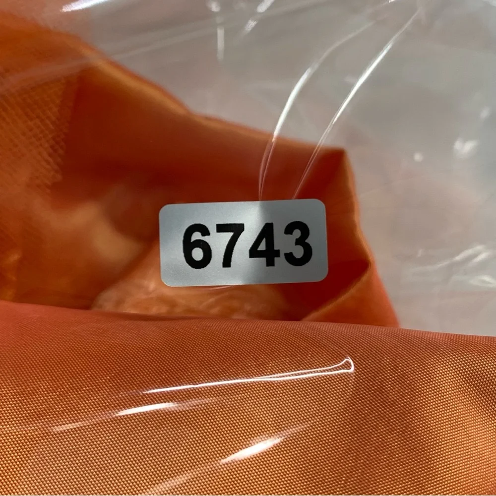 Vintage 80’s Orange Strapless Party Dress Size 14 Large Bow Floral Accent - Picture 11 of 11